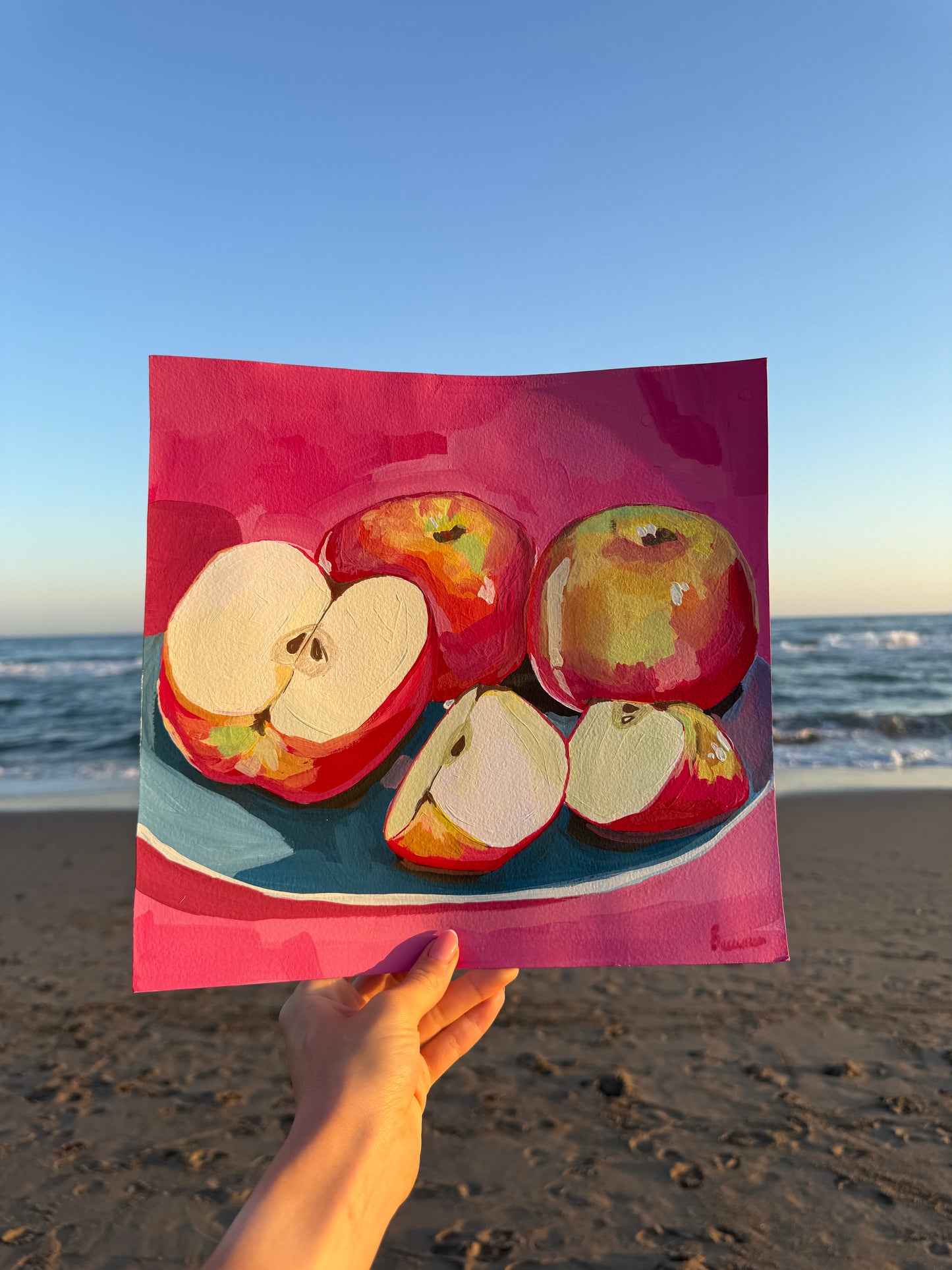 Pink Apples Gouache