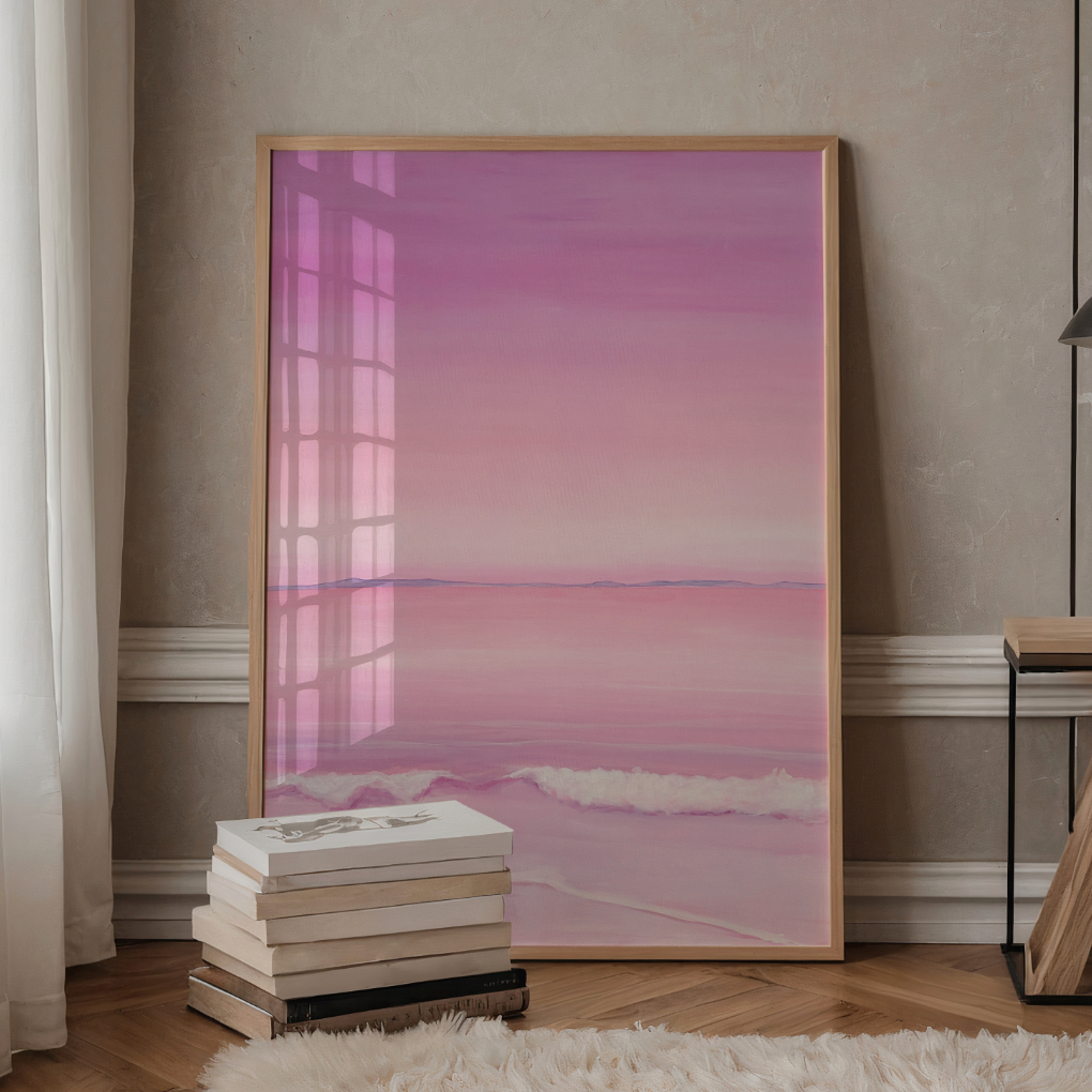Dreamy Pink Sunrise Sea